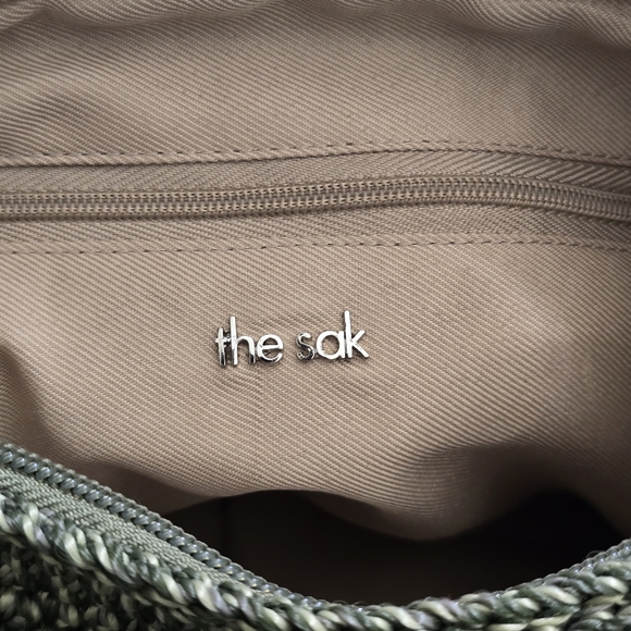 THE SAK Classic Hand Crochet Boho Casual Everyday Hobo Crossbody Moss Green - Picture 12 of 14